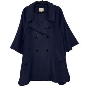 LOFT Poncho Cape Pea Coat Wool Blend - Size Large